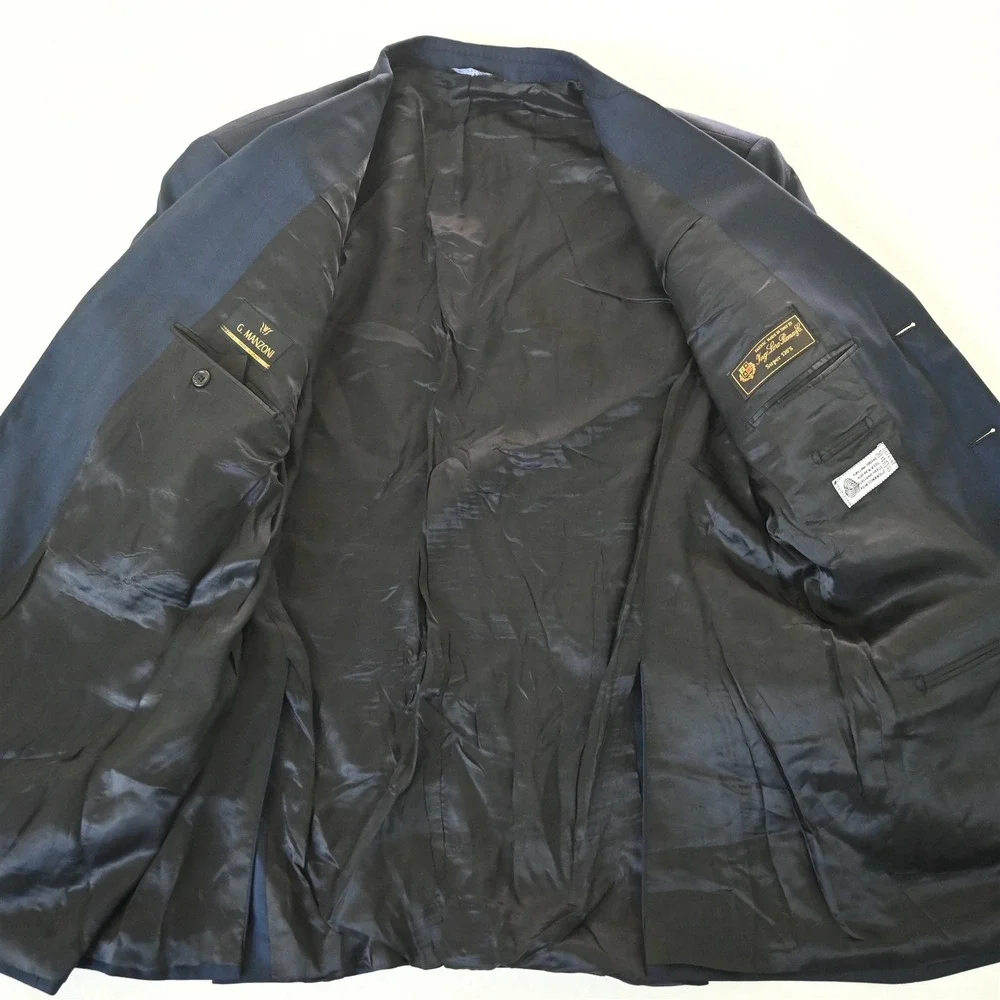 G. Mazoni‎ 44R Herringbone Loro Piana Super 120s Italy Blazer Jacket Sport Coat